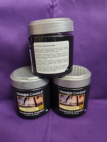 Yankee Candle Fragrance Spheres Lot 3 Neutralizing Beads Black Coconut 6oz New - Bild 2 von 4