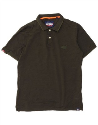 SUPERDRY Mens Polo Shirt Large Green Cotton AI11