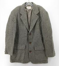VINTAGE Giorgio Armani Jeans Sport Coat Men Medium Gray Blazer Tweed Wool 90s 