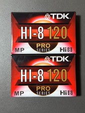 2 x TDK Hi-8 120 MP Pro Series Video Cassette P6-120HPPS - SEALED