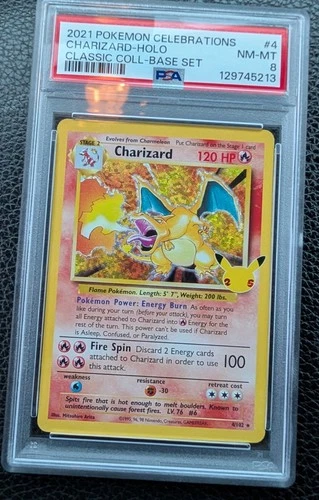 Pokémon TCG Charizard 4/102 Celebrations Classic Collection Holo 2021....PSA 8