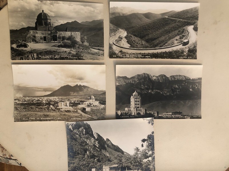 Lot Of 5 Vintage RPPC Postcards, Monterrey, NL, Mexico, MM Lopez, 1940’s