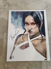 Kris Statlander Signed AEW REPRINT ART Rob Schamberger 11 X 14 Auto