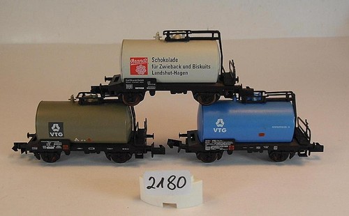 Arnold Spur N 1/160 Kesselwagen-Set Brandt und VTG 2-achsig der DB #2180 | Zustand: Gebraucht