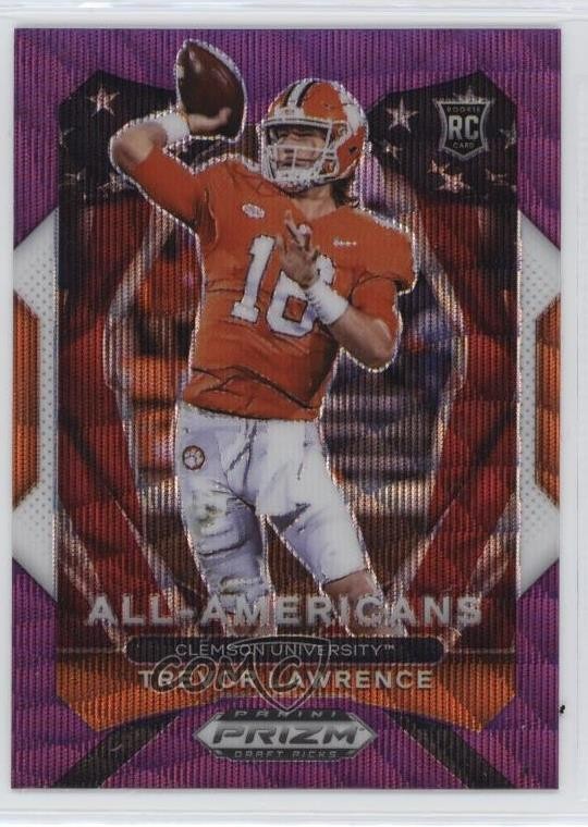 2021 Prizm Draft Picks All-American Purple Wave Prizm Trevor Lawrence Rookie RC