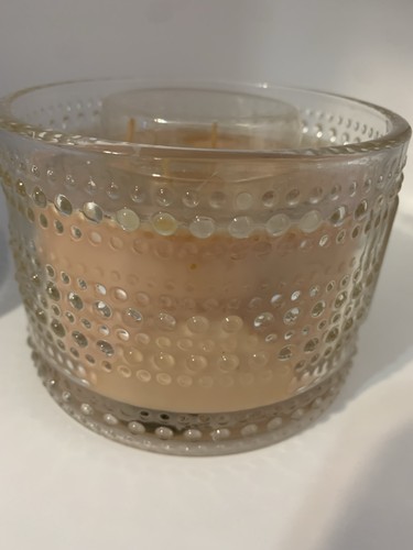 Rare HomeWorx Slatkin Candle TOASTED VANILLA CUPCAKE 4 wick Hobnail Glass NEW - Picture 11 of 20