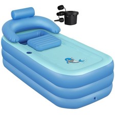 Inflatable Adult Bath Tub Foldable Portable Soaking Tub with Electric Pump 160cm