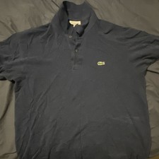 Lacoste Classic Fit Navy Cotton Polo Shirt Embroidered Logo Short Sleeve L