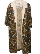 Vintage Floral Duster Kimono Cardigan Botanical Boho Cottagecore 70 s