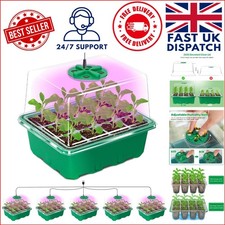 Green Seed Trays with Grow Lights - 5 Clear Propagators for Optimal Plant Growth