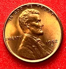 1952-S Lincoln Wheat Cent Penny GEM RD BU From an Original Bank Roll