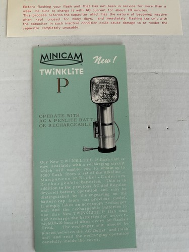 MINICAM TWINKLITE ELECTRONIC FLASH NEW Sealed In Box with Instructions/ camera - 第 5/7 張圖片