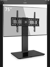 FITUEYES TV Floor Stand for 40-70 inch TVs Tempered Glass Swivel up to 40kg Blck