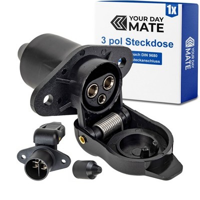 SPARKMOTO Anhänger Steckdosen 7 Polig, mit Wasserdichtes Gummipad, 7 polige stec SPARKMOTO Anhänger Steckdosen 7 Polig, mit Wasserdichtes Gummipad, 7 polige stec