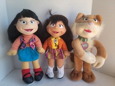 Fisher Price The Puzzle Place Plush 3 Dolls PBS Julie Kiki Sizzle 1990's Vintage