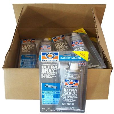 12 Pack TUBES OF PERMATEX ULTRA GREY RTV SILICONE EACH TUBE 3.5 OZ