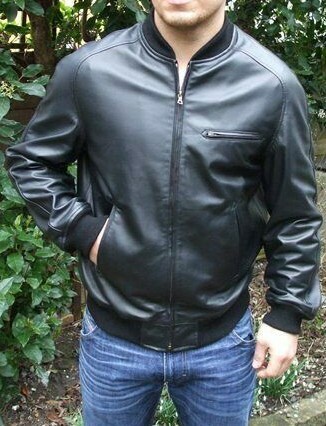 Men Retro Style Black Bomber Jacket 