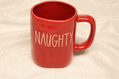 RAE DUNN ARTISAN COLLECTION BY MAGENTA ''NAUGHTY/NICE'' COFFEE TEA MUG - RED - NEW