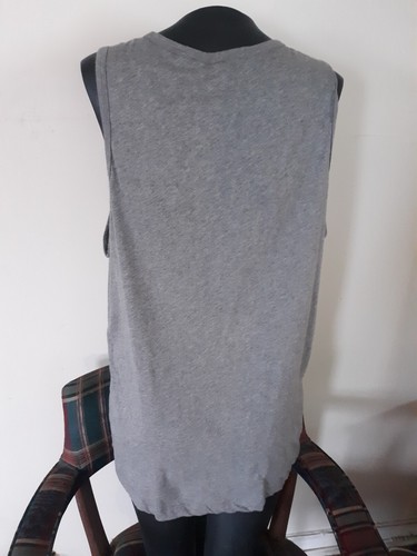 THE NIKE TEE Gray Sleeveless 100% Cotton T-Shirt w/Classic "Just Do It" Logo L - Picture 4 of 6