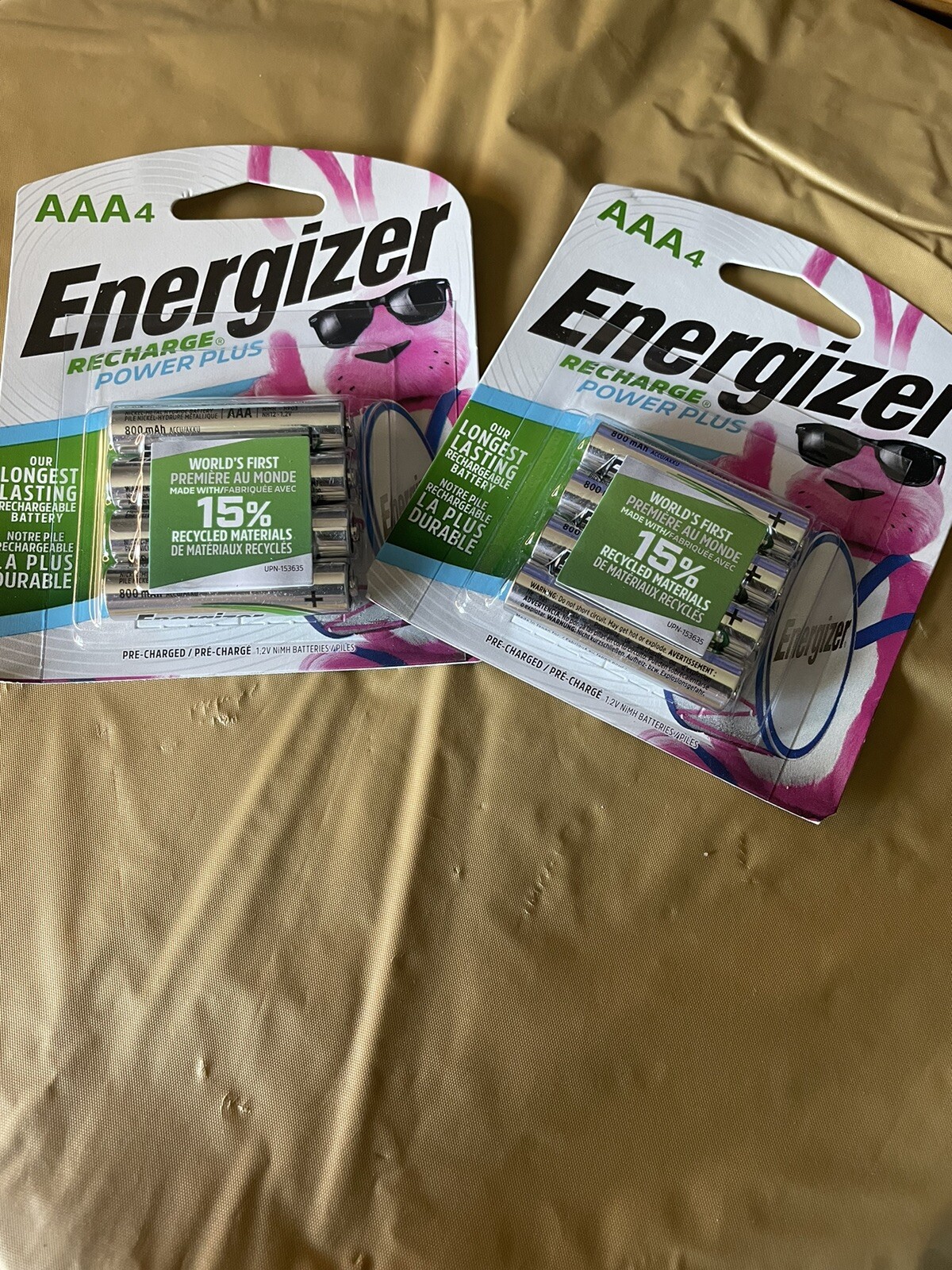 2 Pack Energizer Rechargeable AAA Batteries Recharge Power plus 1.2v (8