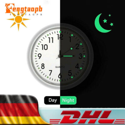 Universal Auto Air Vent Clip Uhr Automobil Leucht Dashboard Quarz Analog Uhr DE