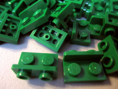 Lego 1x2 Green Angular Plate (30 pieces) #99780