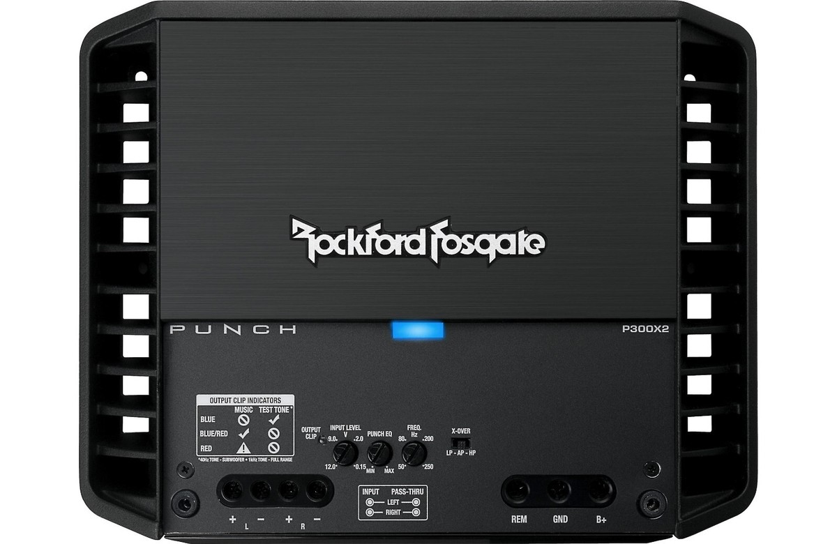 Rockford Fosgate P300X2 2-Channel Car Audio Amplifier Class AB 300 