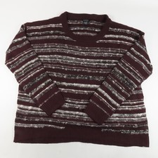 Calvin Klein Mens Sweater Size XXL Burgundy Round Neck Long Sleeve Pullover