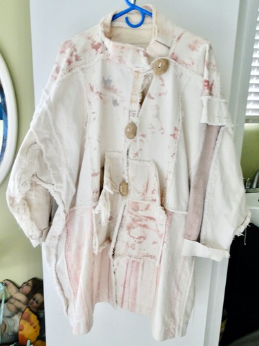 Vintage 80s HANDMADE PATCHWORK COAT Signed by Artist Sz L/XL ~Cool & Unusual~ - Picture 6 of 6