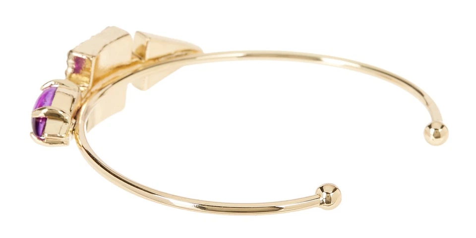 Brazalete de piedra cuadrada con cristales Jules Smith tono dorado Foto 2 de 2