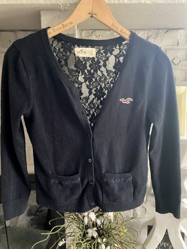 HOLLISTER WOMENS NAVY BLUE CARDIGAN S