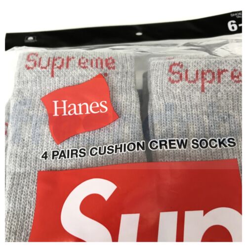 Calcetines Supreme Hanes Crew Gris (Paquete de 4) - Talla 6 - 12 - Trusted Seller - Imagen 5 de 9