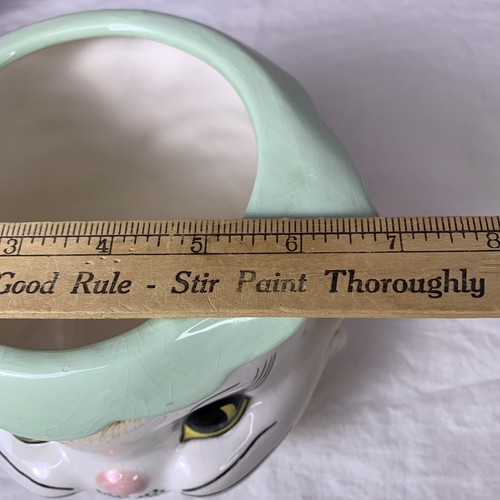 Vintage Cat Cookie Jar Miss Priss Style Hand Painted with Lid Unique - Picture 13 of 13