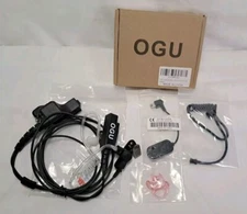 Acoustic Tube Walkie Talkie Earpiece Radio Headset with PTT Mic 