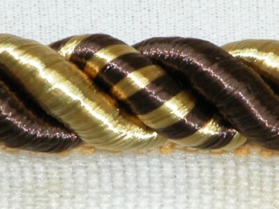 3/8'' Twisted Lip Cord Trim Mingled Brown Gold Per 5 Yards