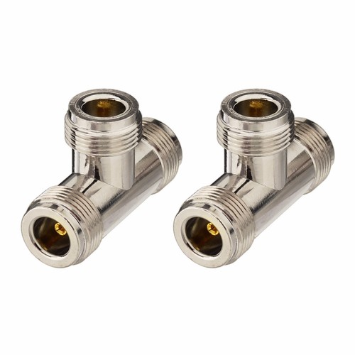 2-Pack N Female to N Female to N Female Tee RF Coaxial Connector Adapter - 第 1/4 張圖片