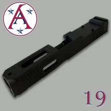 G19 SLIDE GEN 1-3, BLACK CERAKOTE, RMR CUT, SIDE CUTS, SERRATIONS, GLOCK 19