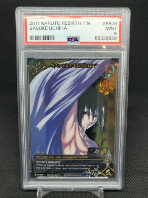 ミラバト naruto ナルト sasuke サスケ psa9 2011 Sasuke Uchida PR-078 Naruto Rebirth Tin PSA 9 MINT Naruto CCG