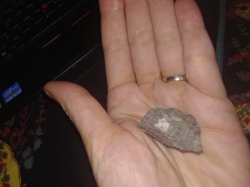 HERKIMER DIAMOND EMBEDDED IN A NICE GRAY GEODE FROM HERKIMER NY 1990'S - Picture 3 of 6