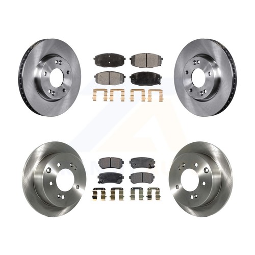 Front Rear Disc Brake Rotors And SemiMetallic Pad Kit For Kia Forte