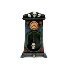 NEW-Ashland Tiny Treasures Mini Halloween Spooky Skull Clock Dollhouse Village
