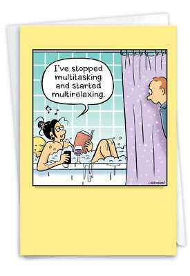 1 Funny Mother's Day Card with Envelope - Multirelaxing C6814MDG
