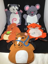 Classroom Educational Felt Animal Hand Puppets Set of 5