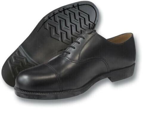 RAF Cadet Shoes Military Style Black Leather Stitched Rubber Sole M490A UK 7 New - Afbeelding 1 van 14