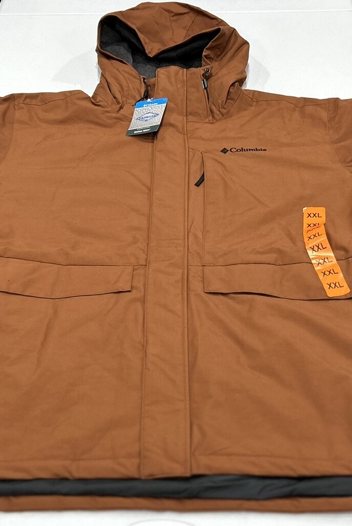 Columbia Men's Fleece Lined Canvas OmniTech Insulated Jacket, Dark