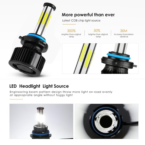 6 Sides 9005 H11 LED Headlight High Low Beam Bulbs Kit Super White Bright Lamps - Picture 6 of 17