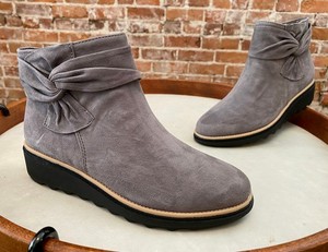 clarks grey ankle boots