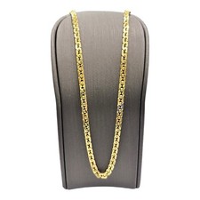 18ct 18k Yellow Gold Italian Virola Curb Chain Necklace 35.16 Grams 61cm. New