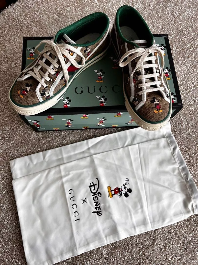 Baskets GUCCI x DISNEY Mickey Mouse édition limitée motif 10 GG taille 6 (25 cm)