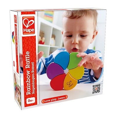 Hape Rainbow Rattle  Love, Play, Learn,  0m+ NEW